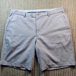 Peter Millar Salem Performance Men Size 38 Grey Stretch Golf 9" Shorts